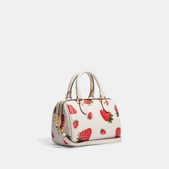 NWT Coach Mini Rowan Crossbody With Wild Strawberry Print - Picture 6 of 9